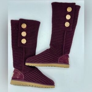 UGG Australia Classic CARDY  Burgundy Wool Knit 7